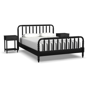 Spindle Queen Bed and Two Nightstands