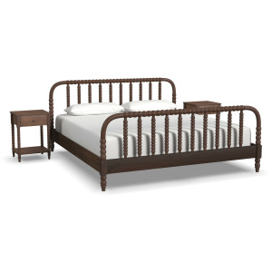 Spindle King Bed and Two Nightstands