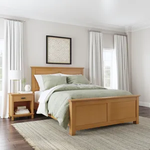 Queen Bed and Nightstand