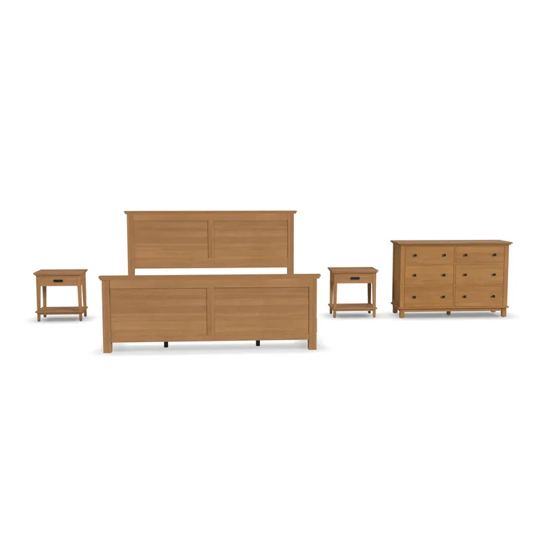 King Bed, Two Nightstands and Dresser