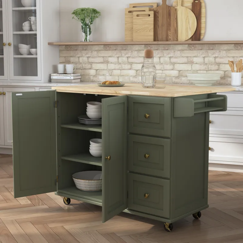 Drop Leaf Kitchen Cart