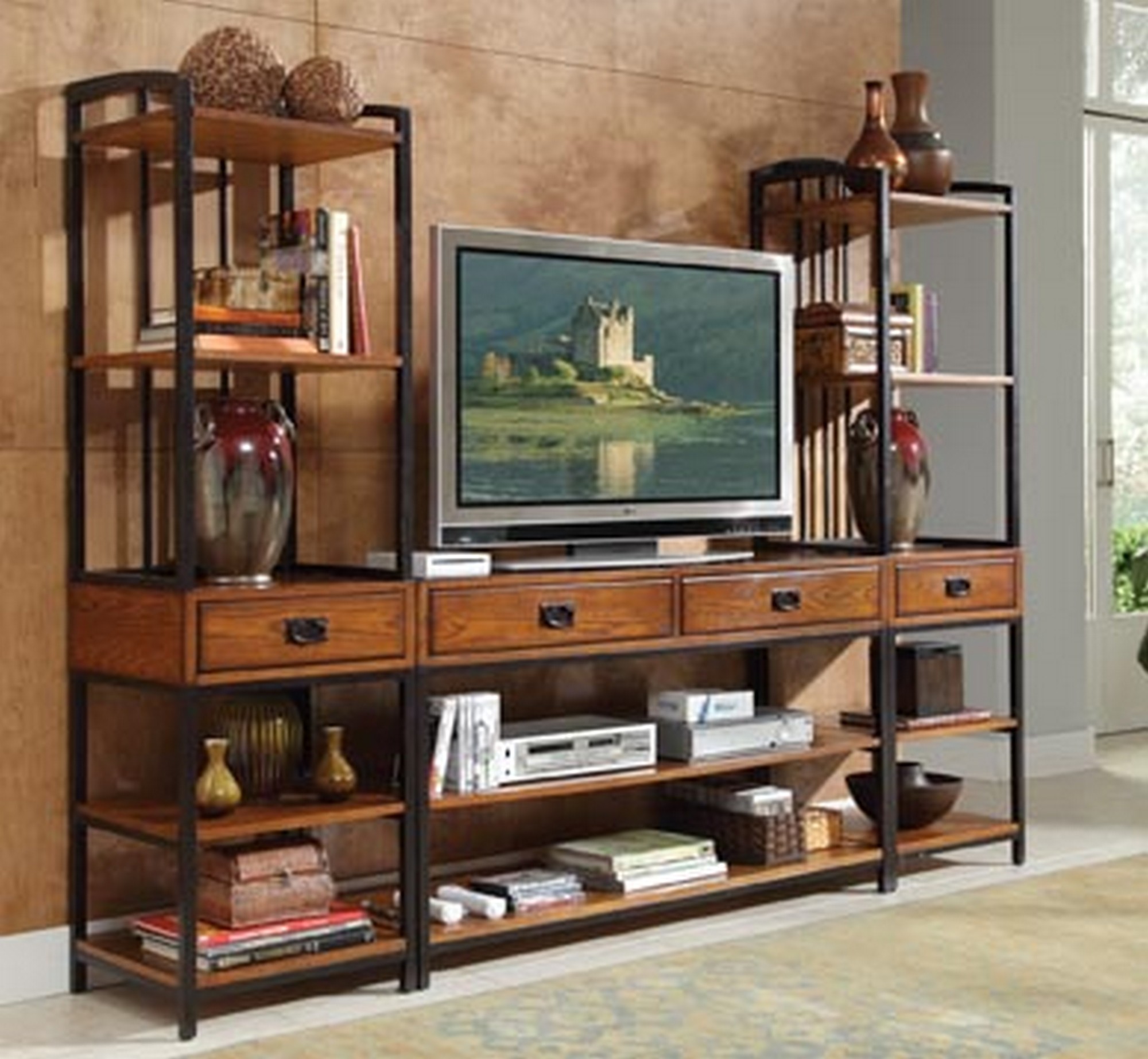 Modern Craftsman Media Stand 505034 by homestyles at Old Brick