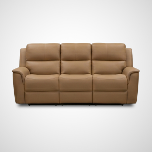 Dakota Triple Power Leather Reclining Sofa - Buff