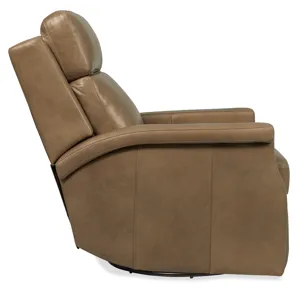 Hooker Ready-Made Upholstery Kaufman Swivel Power Recliner with Pop-Up Headrest