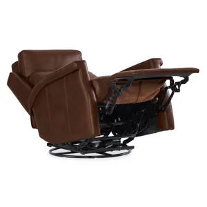 Hooker Ready-Made Upholstery Kaufman Swivel Power Recliner with Pop-Up Headrest