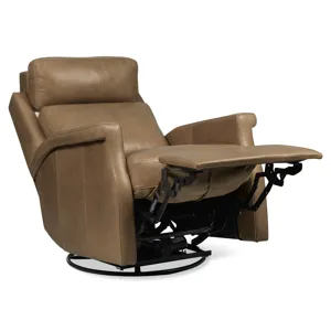 Hooker Ready-Made Upholstery Kaufman Swivel Power Recliner with Pop-Up Headrest