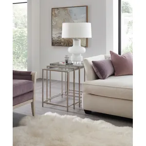 Novella Wavecrest Metal and Glass Nesting Tables Room