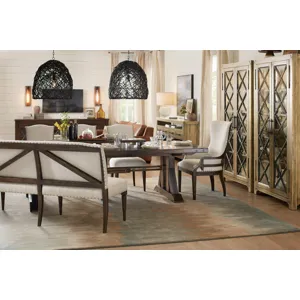 Roslyn County Trestle Dining Table w/2 21in leaves Room