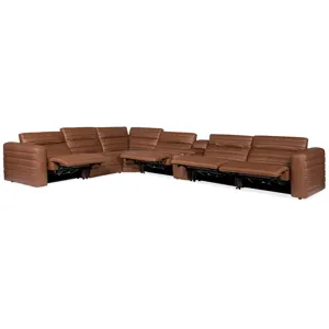 Chatelain 6-Piece Power Headrest Sectional with 2 Power Recliners Silo
