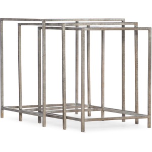 Novella Wavecrest Metal and Glass Nesting Tables
