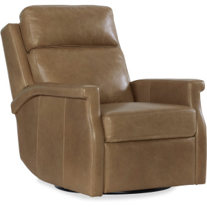 Hooker Ready-Made Upholstery Kaufman Swivel Power Recliner with Pop-Up Headrest