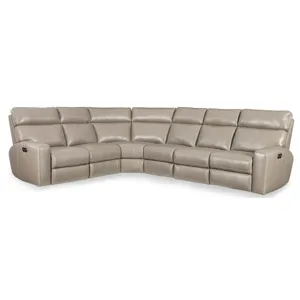 Mowry 4-Piece Power Sectional w/3 Power Recline w/ Power Headrest Silhouette