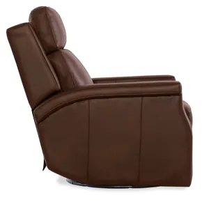Hooker Ready-Made Upholstery Kaufman Swivel Power Recliner with Pop-Up Headrest