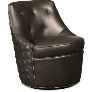 Segura Leather Swivel Accent Chair