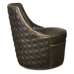 Segura Leather Swivel Accent Chair Silhouette
