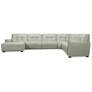 Reaux Grandier 6-Piece LAF Chaise Sectional w/ 2 Recliners Silhouette