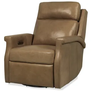 Hooker Ready-Made Upholstery Kaufman Swivel Power Recliner with Pop-Up Headrest