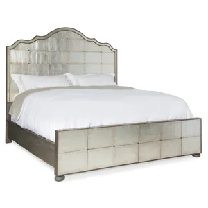 Arabella California King Mirrored Panel Bed Silhouette