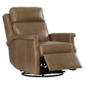 Hooker Ready-Made Upholstery Kaufman Swivel Power Recliner with Pop-Up Headrest