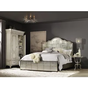 Arabella California King Mirrored Panel Bed Room