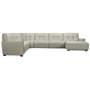 Reaux Grandier 6-Piece RAF Chaise Sectional w/ 2 Recliners Silhouette