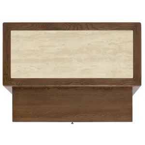 Driftwood One-Drawer Nightstand with Stone