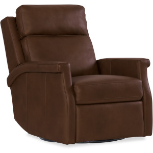 Hooker Ready-Made Upholstery Kaufman Swivel Power Recliner with Pop-Up Headrest