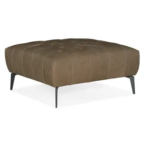 Nicolla Leather Stationary Ottoman Silhouette