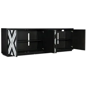 Sanctuary Grand Noir Et Blanc Entertainment Console Silhouette