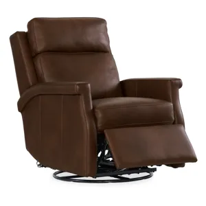 Hooker Ready-Made Upholstery Kaufman Swivel Power Recliner with Pop-Up Headrest