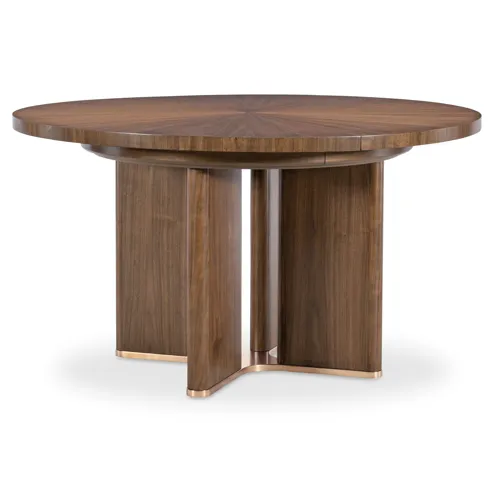 Eleana Round Dining Table with One 20-inch Leaf