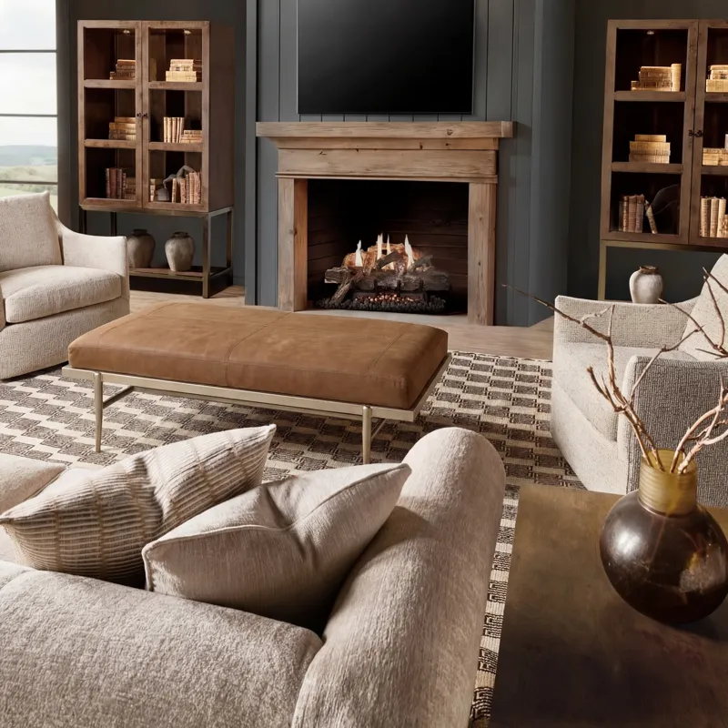 Melange Tobin Cocktail Ottoman