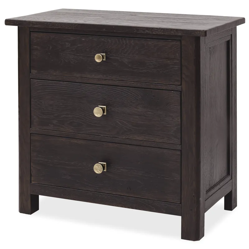 Driftwood Three-Drawer Nightstand
