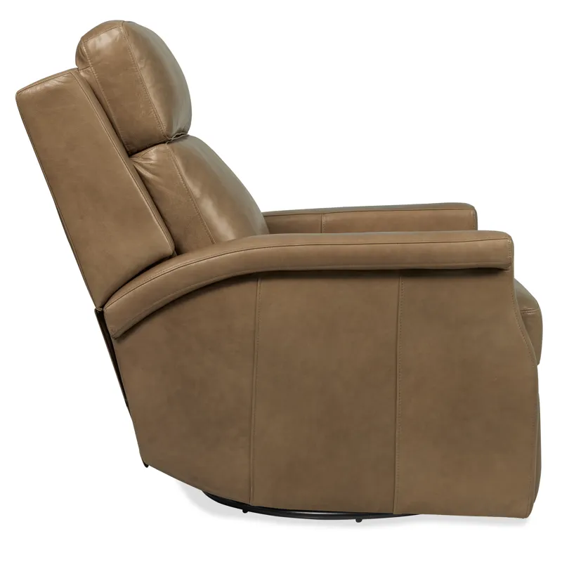 Hooker Ready-Made Upholstery Kaufman Swivel Power Recliner with Pop-Up Headrest