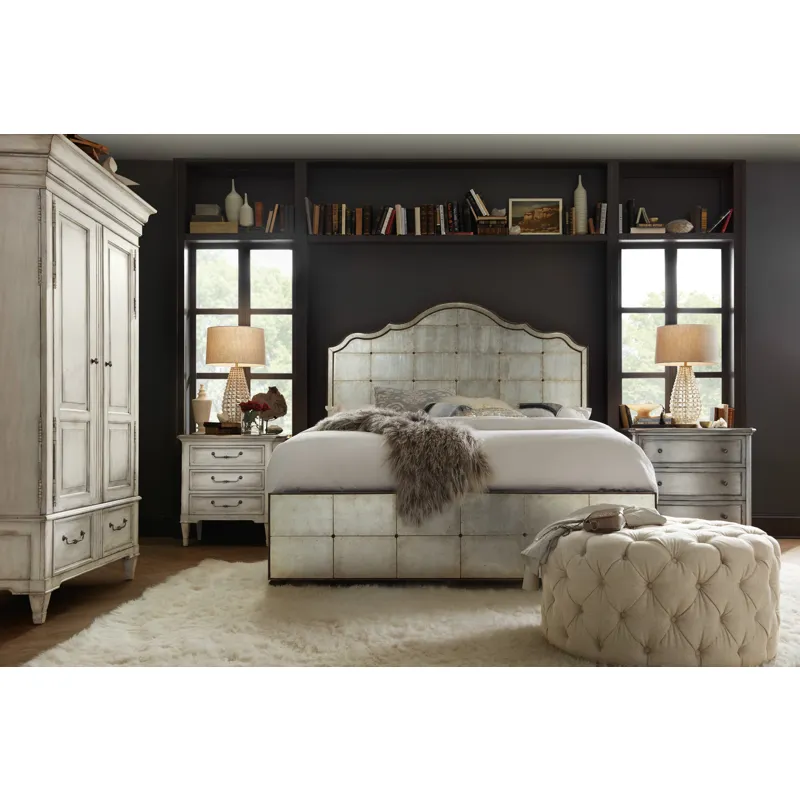 Arabella California King Mirrored Panel Bed Room