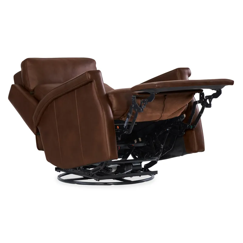 Hooker Ready-Made Upholstery Kaufman Swivel Power Recliner with Pop-Up Headrest