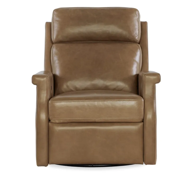 Hooker Ready-Made Upholstery Kaufman Swivel Power Recliner with Pop-Up Headrest