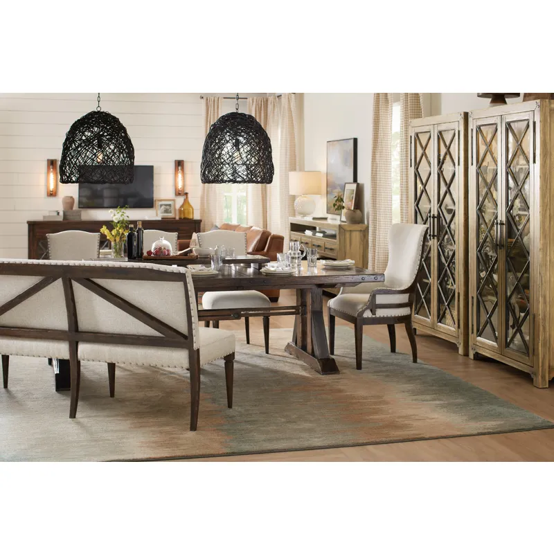 Roslyn County Trestle Dining Table w/2 21in leaves Room