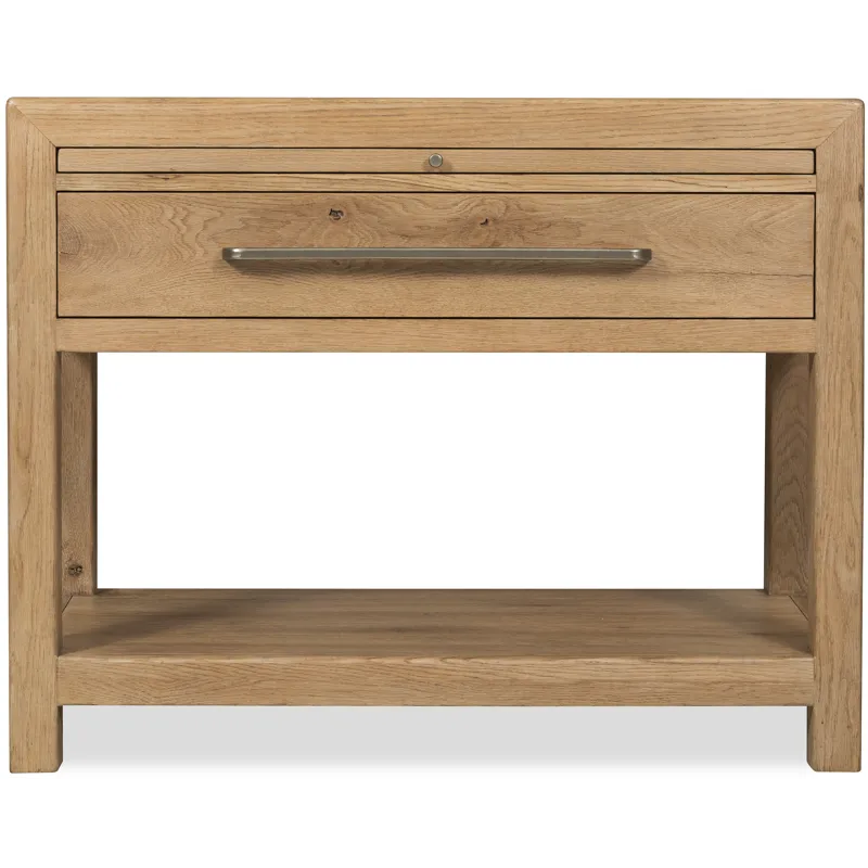 Driftwood One-Drawer Nightstand with Stone