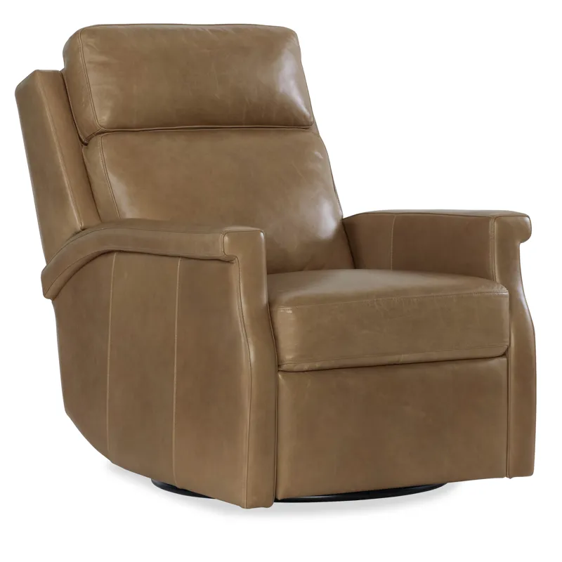 Hooker Ready-Made Upholstery Kaufman Swivel Power Recliner with Pop-Up Headrest