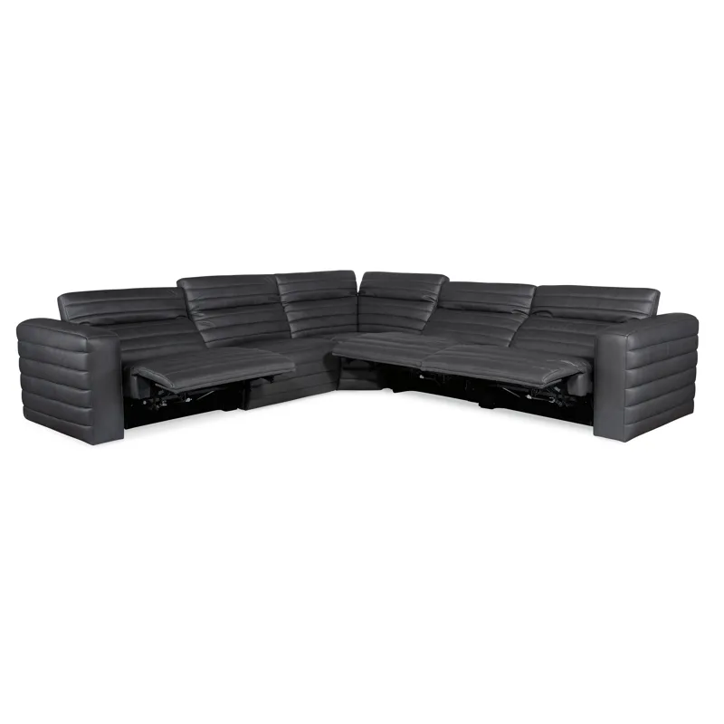 Chatelain 5-Piece Power Headrest Sectional with 2 Power Recliners Silo