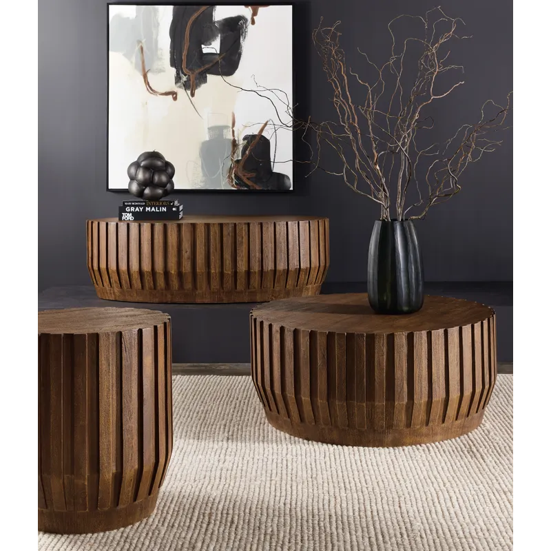 Commerce and Market Gears Round Cocktail Table