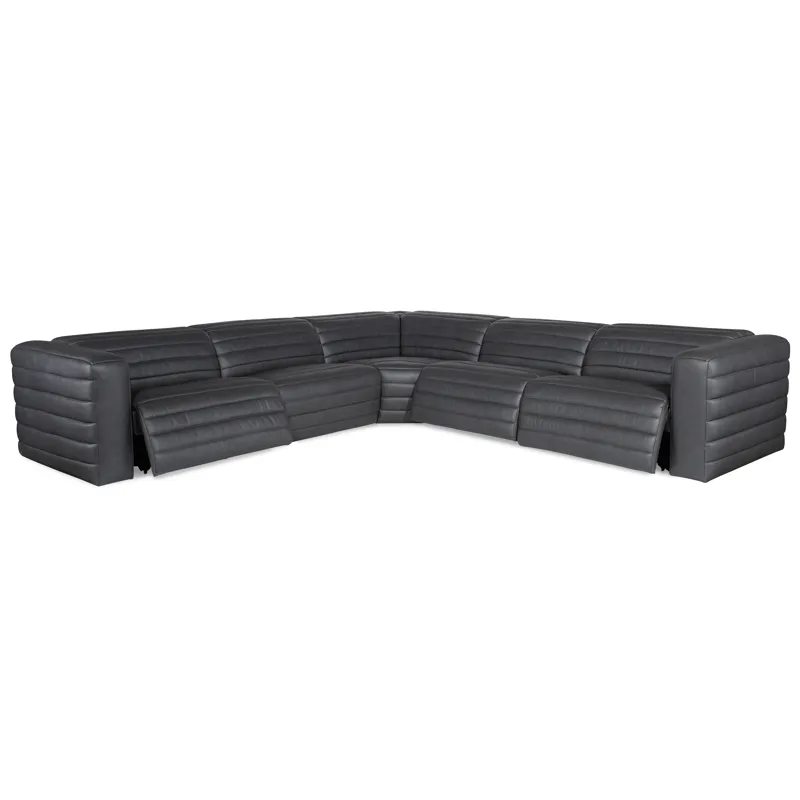 Chatelain 5-Piece Power Headrest Sectional with 2 Power Recliners Silo