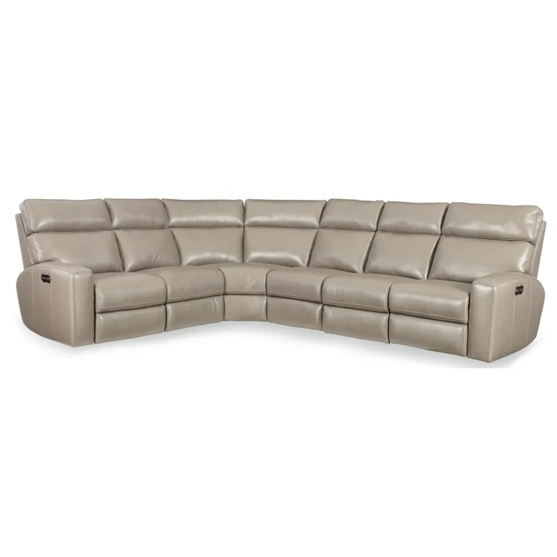 Mowry 4-Piece Power Sectional w/3 Power Recline w/ Power Headrest Silhouette