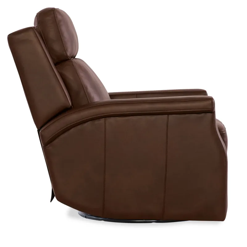 Hooker Ready-Made Upholstery Kaufman Swivel Power Recliner with Pop-Up Headrest