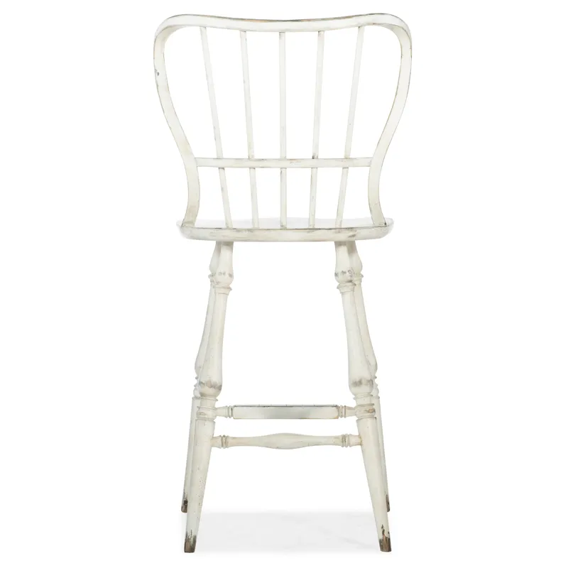 Ciao Bella Spindle Back Bar Stool-White Silhouette