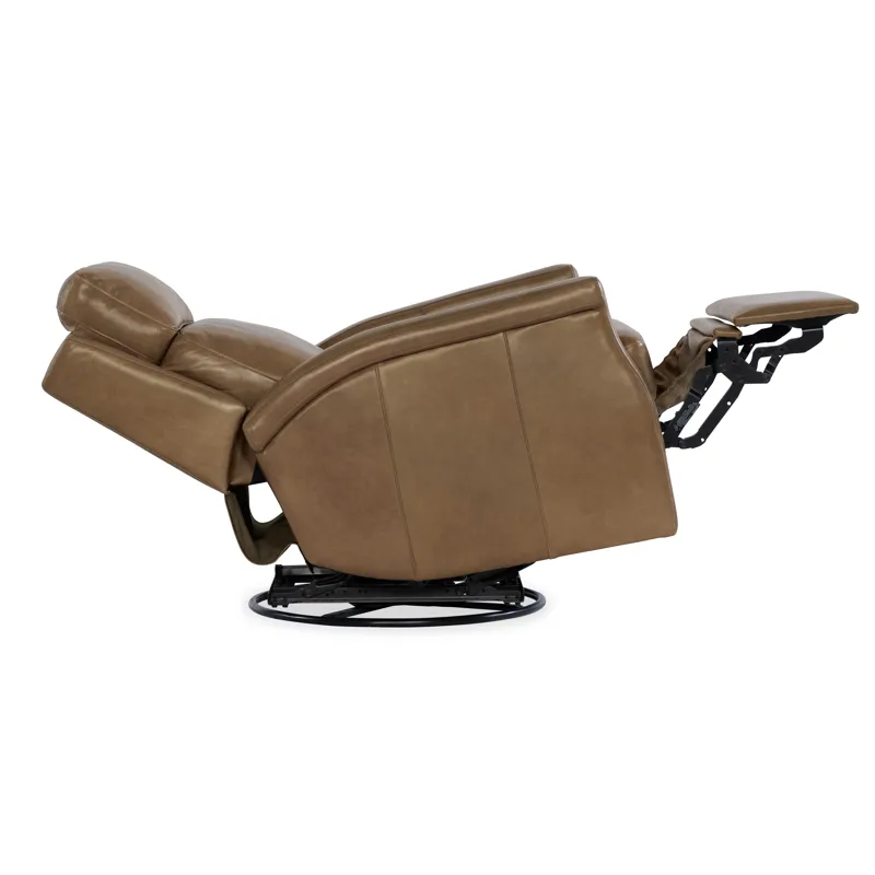 Hooker Ready-Made Upholstery Kaufman Swivel Power Recliner with Pop-Up Headrest