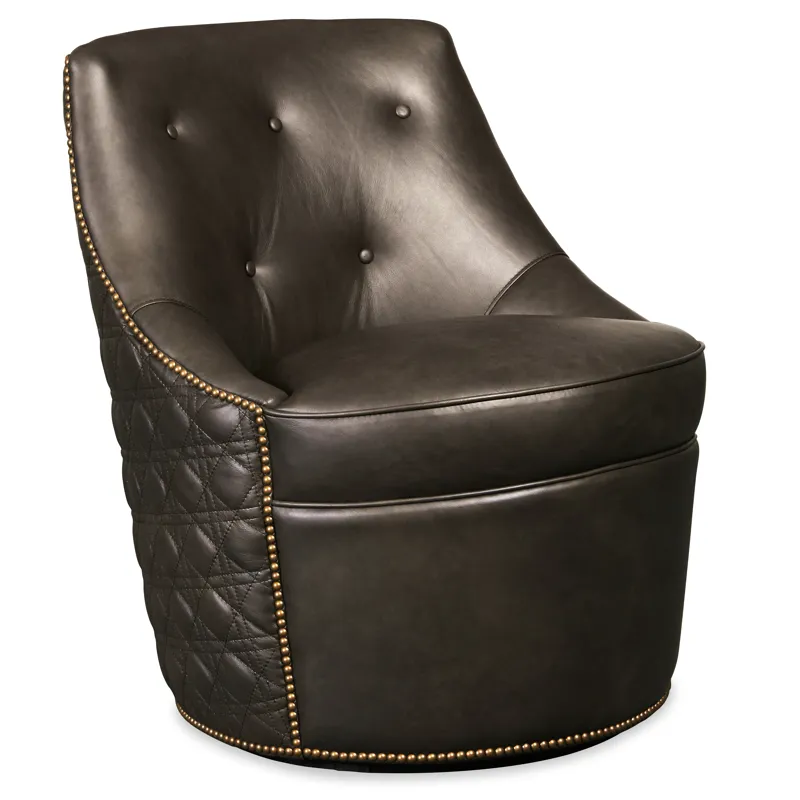 Segura Leather Swivel Accent Chair Silhouette