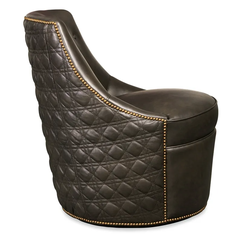 Segura Leather Swivel Accent Chair Silhouette