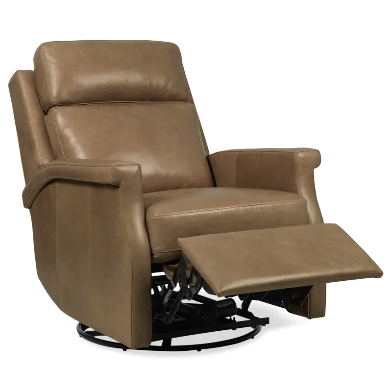 Hooker Ready-Made Upholstery Kaufman Swivel Power Recliner with Pop-Up Headrest